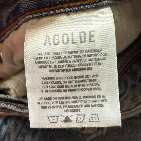 Agolde 90's Pinch Waist Jeans Straight Leg Light Wash Size 31. Made in the USA - Picture 6 of 7